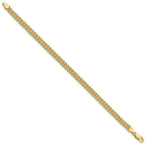 14k 4.5mm Wide Triple Strand Rope Bracelet